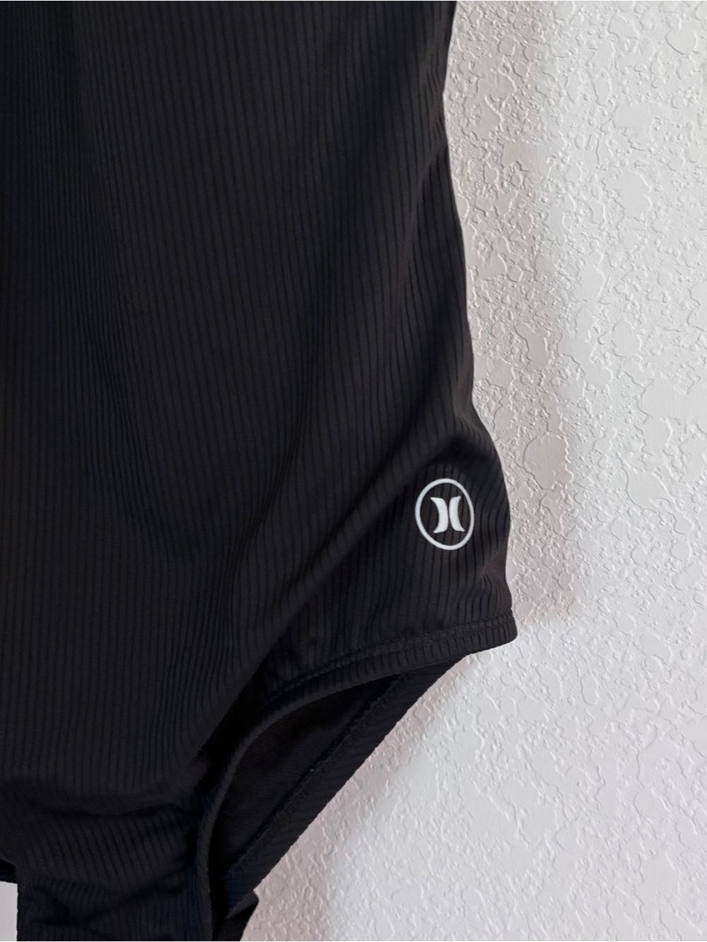 Hurley One Piece Ribbed Swimsuit Bathing Suit Black - Picture 3 of 7
